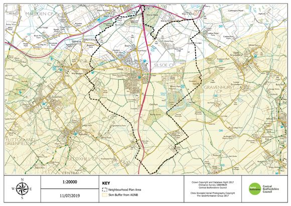 Neighbourhood Plan area map for Silsoe