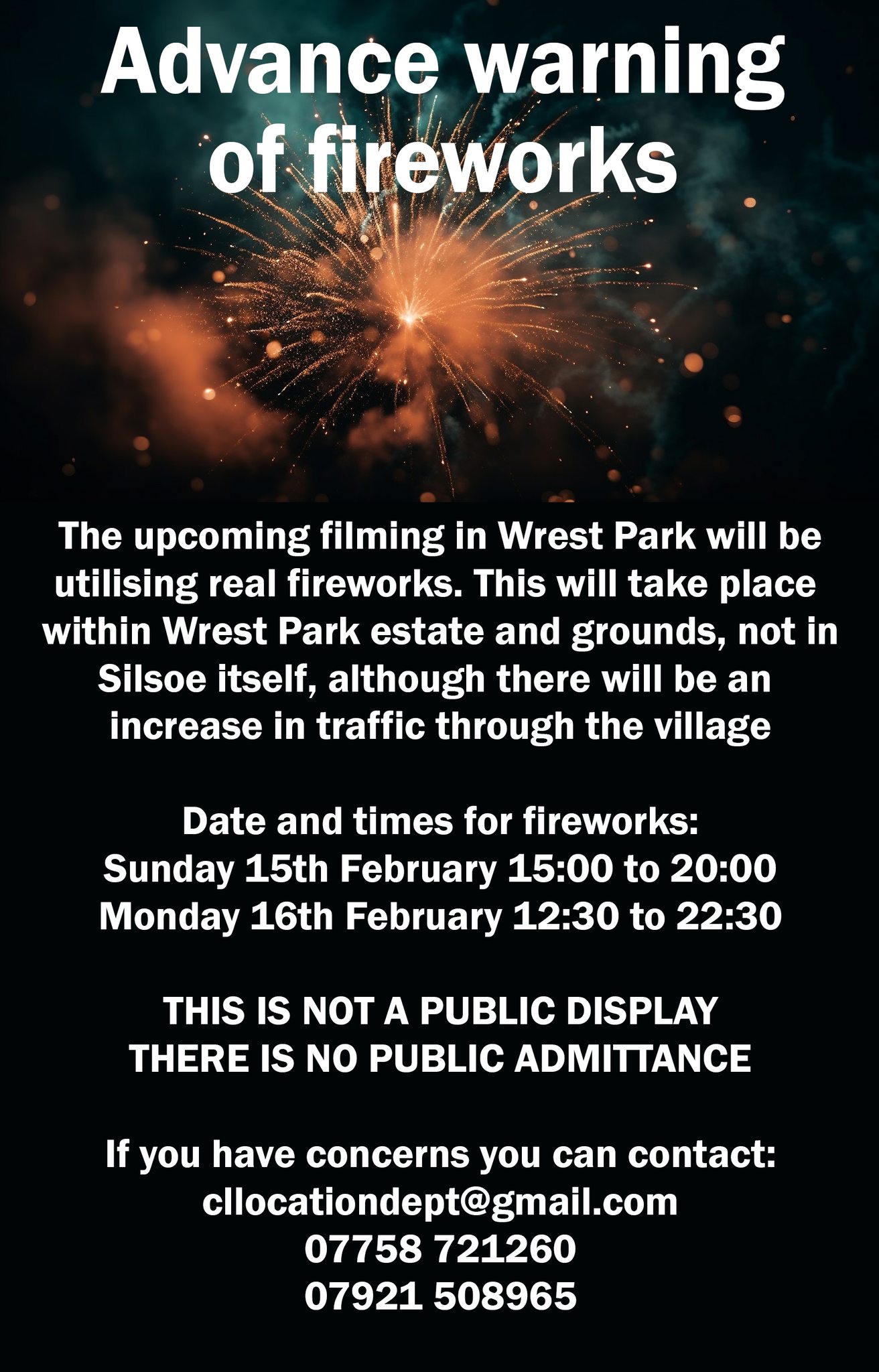 Warning of fireworks this weekend